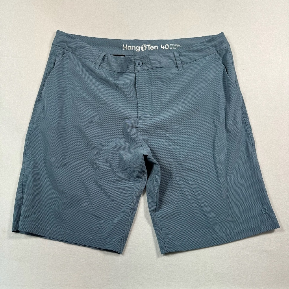 Hang Ten Chino Shorts Mens Size 40 Blue Gingham